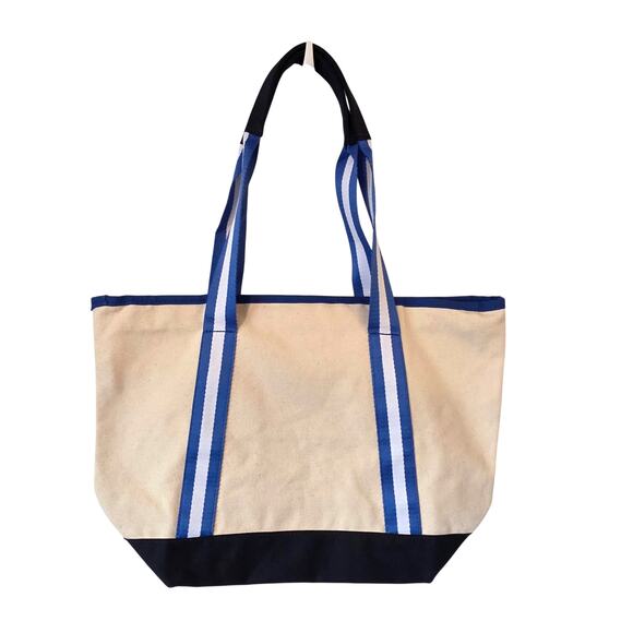 Old Navy Vacation Vibes Large Canvas Tote Bag NEW Green Blue - Picture 2 of 2